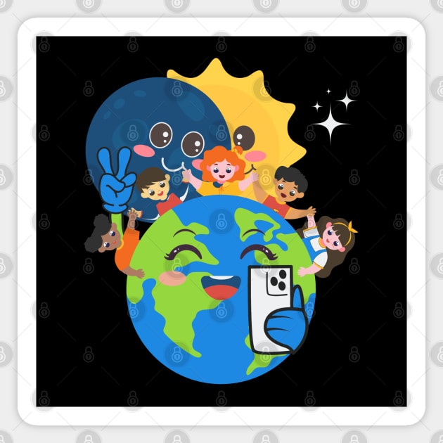 Funny Total Solar Eclipse Selfie Sticker by Etopix